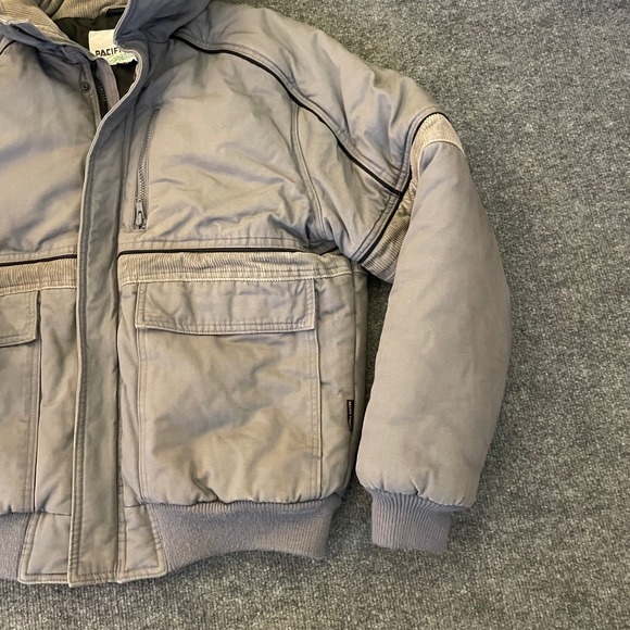 Pacific Trail Corduroy Bomber Jacket Gray Men's XL Outdoor Winter Barn Coat - Picture 2 of 10